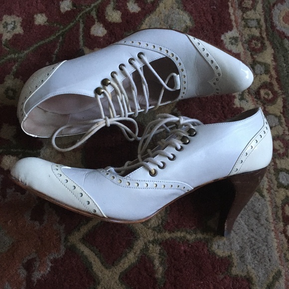 JOHN FLUEVOG Chamomile Teapots White + Ivory Shoes Size 8 - Picture 5 of 11